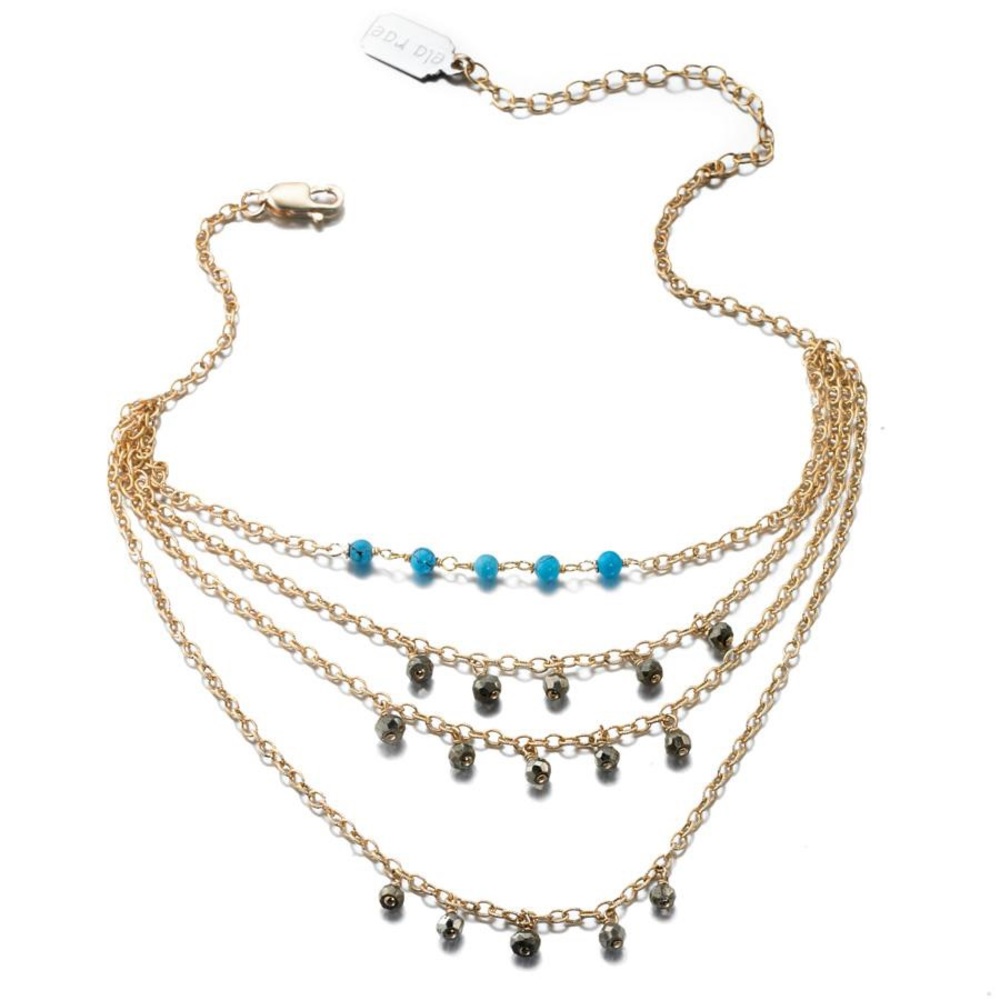 NEW Free People Ela Rae Delicate Tiered Anklet 14k Gold with Beads - Picture 2 of 14